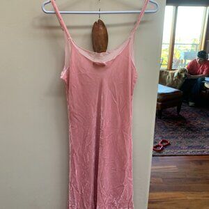 CP Shades Velvet Slip Dress in Pink